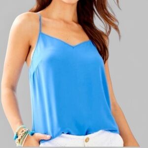 Lilly Pulitzer-Dusk silk tank top-Ariel Blue-Size Medium-NWT